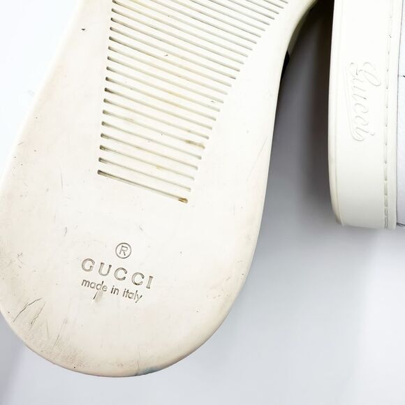 Gucci Web Stripe Coda High Top White Leather Sneakers US Men’s 11.5 - Picture 12 of 15